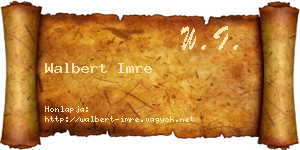 Walbert Imre névjegykártya